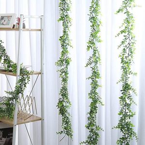 Dekorative Blumen, 180 cm, künstlicher Eukalyptus-Kranz, Weinrebe, Bogen, Blumengirlande, Hochzeit, Heimdekoration, künstliche Pflanzen, Wandbehang, Pflanze, Rattan