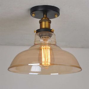 Taklampor Retro Industry Loft Glass Tak Simplicity Tarderrum Balkong Hall Lamp Porch Light 0209