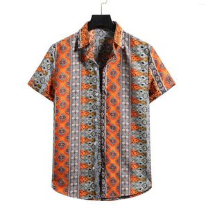 Männer T-shirts Männer Hawaiian Shirt Blume Atmungsaktive Revers Kurzarm Kleidung 2023 Sommer Casual Strand Streetwear Camisa Hombre