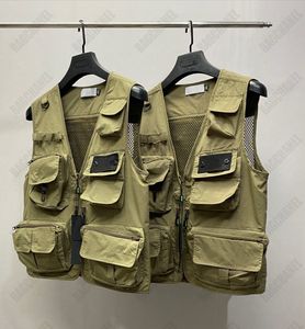 Colete masculino jaqueta de grife roupas de trabalho colete de bolso grande à prova d'água tecido de secagem rápida moda colete feminino tamanho grande M-7XL