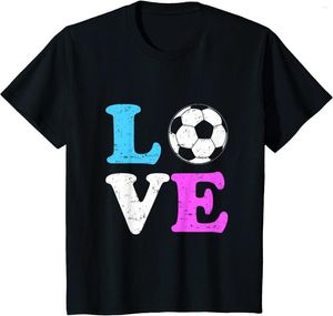 メンズTシャツの女の子がサッカーを愛しているIクールなスポーツプレーヤー面白いTシャツ