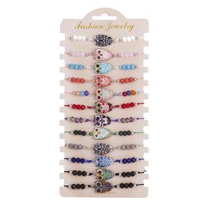 P￤rlstav bohemisk djur uggla olika blandade armband str￤ngar 12 stycken mjuk y justerbar armband droppleverans 202 dhfhe