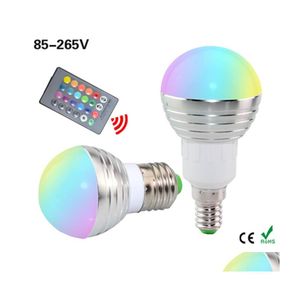 Светодиодные лампочки E27 E14 RGB BB Lamp Ac85265V 3W 5W 7W Spotlight Dimmable Magic Holiday Lightingdid Пульт дистанционного управления 16 Цвета Drop Debk Dhybk