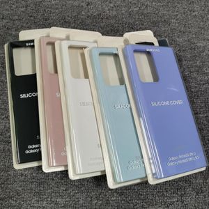 Caixa de telefone de silicone líquido para Samsung Galaxy S22 S20 FE S21 Ultra S10 Plus Nota 20 Tampa de caixa de borracha macia