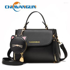 Evening Bags Chuwanglin Luxury Handbags Women Designer PU Leather Large Capacity Shoulder Bag Female Fashion Mini Wallets Set 6251356