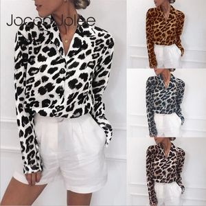 Women's Blouses Shirts Chiffon Blouse Long Sleeve Sexy Leopard Print Blouse Turn Down Collar Lady Office Shirt Tunic Casual Loose Tops Oversized Blusas 230209