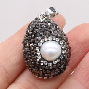 Hänge halsband naturlig sten pärla droppformad pärla diamant handgjorda hantverk diy charm halsband smycken tillbehör gåva gör för kvinna
