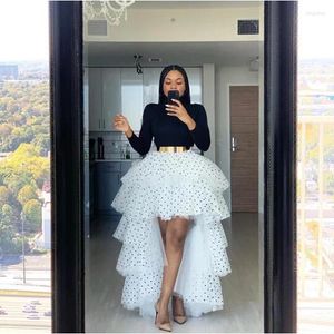 Saias hihgh Low Polka Dot Tulle for Women Long Birthday Salia Po Ponse High Shot Yong Girls Vestido de festa