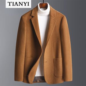 Mens Suits Blazers Highquality Cashmere Leisure Autumn and Winter Thick Woolen Trend Slim Wool Small Jacket 230209