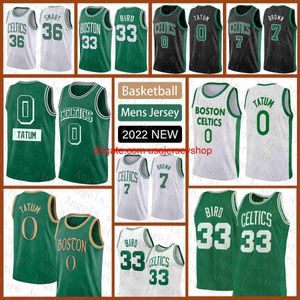 Basketball Jersey 0 33 7 36 Men Jayson Tatum Larry Bird Jaylen Brown Marcus Smart