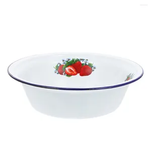 Bowls Bowl Enamel Basin Serving Soup Vintage Noodle Kitchen Mixing Metal Chinese Plates Dinner Tray Salad Enamelware Retro