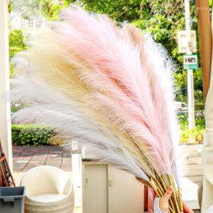 Decorative Flowers 110cm Artificial Pampas Grass Big Silk Wedding Party Home Decoration Plant Simulation Segmented Reed Dried