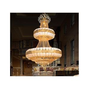 Lampadari Led Luci di cristallo Apparecchio Lampadario d'oro Illuminazione interna per la casa dorata L Club Hanging Ac90V260V Drop Delivery Dh8Dt