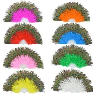 Party Supplies Fluffy Feather Hand Fan Stage Performances Craft Fans Elegant Folding Feathers Fan SN5106