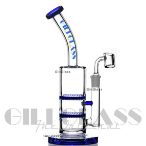 Duplo favo de mel cachimbo de água Bongs de vidro Tubulação de água 5mm de espessura Heady Dab Rigs Dois Percolator Bubbler Pipes Oil Rig com Quartz Banger