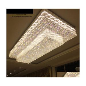 Żyrandole El Projekt oświetlenie żyrandol niestandardowy lobby prostokąta lampa sufitowa ceramiczna biżuteria showroom show Sald Staże LED Drop de Dh5x9
