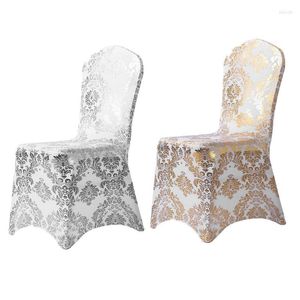 Chair Covers Gold Silver Printed Wedding Party Cover Stretch Banquet