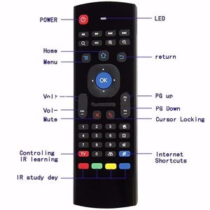 X8 MX3 Backlight Trådlöst tangentbord med IR -lärande 2.4G Wireless Remote Control Fly Air Mouse LED HandHeld för Android TV Box PC