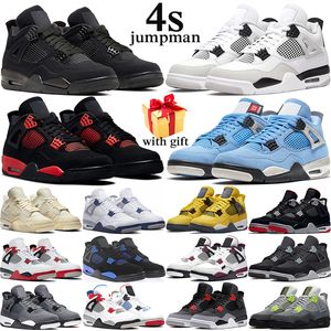 men women jumpman 4 retro Basketball Shoes Military Black Cat 4s Red Thunder University Blue Infrared Midnight Navy Royalty Cactus Jack outdoor mens trainer