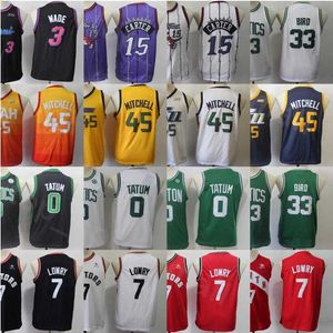 Youth Kyle Lowry Jersey Basketball Donovan Mitchell Jayson Tatum Larry Vince Carter Dwyane Wade Green White Red Grey Stitched Kids Black