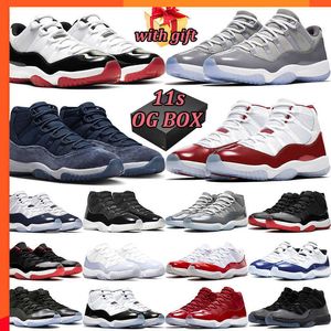 2023 Top OG OG ao ar livre OG 11 Tênis de basquete de cereja retro Mulheres Mulheres Midnight Navy Space Jam Cool Gray 11s Baixo Concord Black criado legenda azul Pure Violet Mens