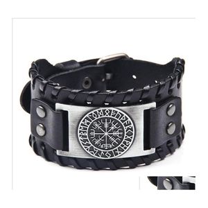 Bangle Creative Atmosphere Compass Armband smycken bred l￤der dominerande pirat mode slitage tillbeh￶r armband droppe Deliv DHWCP