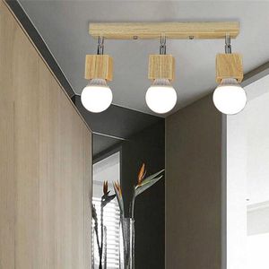 Luzes de teto quadrado de madeira moderna nórdica para a sala de estar da cozinha alpendre corredor de corredor decoração lâmpada de teto led led techho 0209