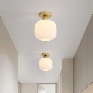 Lichter Lampe im japanischen Stil, Retro-Loft, Vintage-Licht, rustikales Esszimmer, moderner Flur, Decken-Lampenschirm aus Glas, 0209