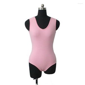 Stage Wear Retail Wholesale Light Pink Black Cotton/Lycra V Front Tank Leotard Ballet Dancing For Ladies And Girls