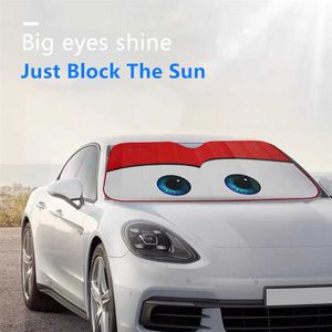 Olhos bonitos de olho grande desenho animado p￡ra -sol do sol da janela do carro de p￡ra -brisa Sun Shade Anti Snow Ice Automotor Sun Visor Cars Acess￳rios