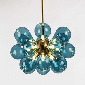 Nordic Glass Bubble Ceiling Chandelie for Bedroom Living Room Center Table Kitchen Pendant Lights Home Decor Lusters Luminaires 0209