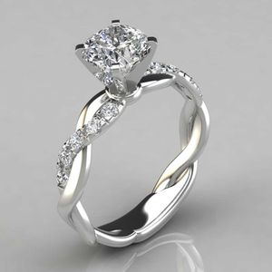 Pierścień Solitaire Nowe modne kryształowe zaręczyny Pierścienie projektowe dla kobiet aaa biały cyrkon elegancka elegancka kobieca biżuteria ślubna prezenty y2302