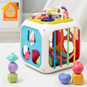 Intelligence toys Montessori Toy Baby Activity Cube Shape Blocks Sorting Nesting Piano Game Early Educational Toys For Infant 13 24 Months Gift 230209