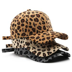 Boll Caps Winter Corduroy Baseball Cap Leopard Print Hip Hop Hat For Women Men Vintage Outdoor Sun Hats Justerbara CAPS Gorras Snapback G230209