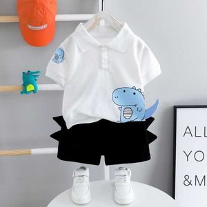 Clothing Sets Baby Clothes Summer Suit Toddler Boys Short Sleeve Top Black Shorts Children Outfits 2 Pieces 14 Year Old Baby Kids Clothes W230210