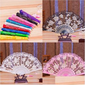 Fans Parasols Flower Bridal Hand Vintage Hollow Bamboo Handle Wedding Accessories Gift Drop Delivery Party Events Dhqfn