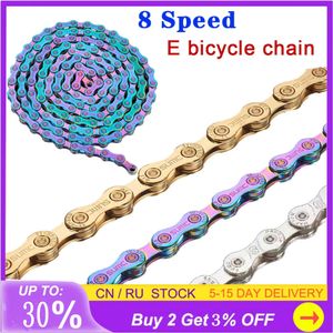 Bike New E-Bike Chain 8 Speeds Electric Sport Bicycle Chains 136 Links Anti-Rust Ebike Parts With Magic Buckle for Shimano 0210