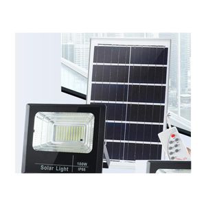 Annan utomhusbelysning Solar Flood Light 25W 40W 60W 100W 200W Spotlight Yard Lamp IP66 Vit LED med Pannel f￶r Garden Street Gara Dhu73