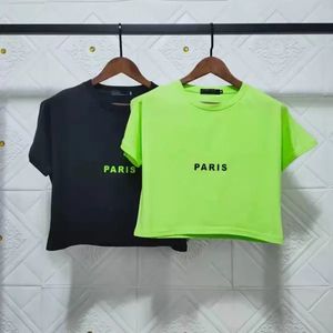 Kadın Gömlek Giyim Kadın Üstleri Bayan T Gömlek Kırpma Üst Tee Tasarımcı Giyim Tshirt Pamuk Kısa Kollu Harf Baskı Moda 20ss Yaz Kazak Kadın Siyah Kaya