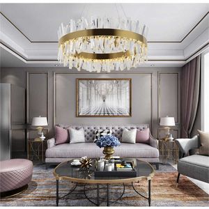 Lights Postmodern K9 Crystal Ceiling Pendant Light for Living Room Bedroom LED Decor Designer Luxury Gold/Chrome Interior Lighting 0209