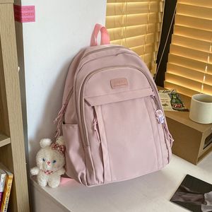 School Bags College Student Backpack Women High Bag For Teenager Girls Nylon Bookbag 230210