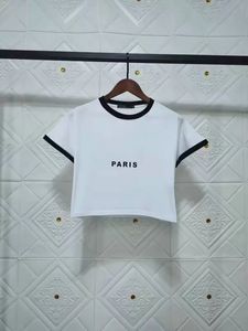 Paris Brand Woman Shirts Kläder Kvinnor Toppar Kvinnor T Shirt Crop Top Tee Designer Kläder Tshirt Cotton Short Sleeve Letter Print Fashion 20SS Summer Pullover 6689
