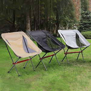 Lägermöbler Portable Folding Camping Chair Outdoor Moon Chair Collapsible Foot Stool för vandring Picknickfiskestolar Sätesverktyg 230210