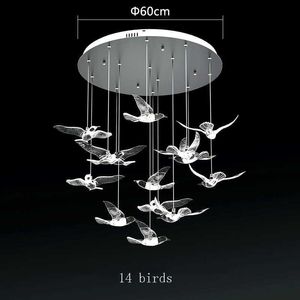 Creative Lighting Bird Lamp Crystal Pendant Lights Led Decoration Living Room Corridor Ceiling Hanging Ornaments Lamps 0209