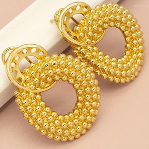 Rücken Ohrringe Frauen Clip 2023 Trendy Afrikanische Perlen Dubai Goldene Mode Braut Hochzeiten Schmuck Zubehör Mädchen Geschenke