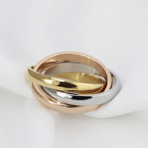 Hip Hop Shining Fashion Smooth Band Rings 18k Real Gold Plated Cuban Chain Finger Circel Jewelry