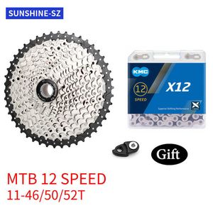 s KMC 12V Bicycle with SUNSHINE 12 Speed MTB Cassette Freewheel Bike Chain For Shimano DEORE M6100/M7100/M8100/M9100/ GX 0210