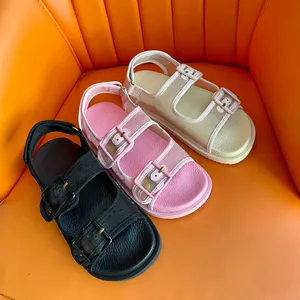 Designer feminino sand￡lias de sapatos de borracha Mimi Double G Flip Flip Jelly Plataforma Slides de fivela ajust￡vel Catton chinelo de ver￣o Caixa de sand￡lia ao ar livre