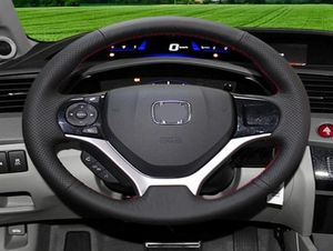 Capa do volante Campa de couro Artificial Black Direction Tampa para Honda Civic Civic 9 2012 2013 2014 2015248i9708172