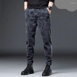 Herrbyxor Casual Men's Jeans Spring and Autum Trend Pattern Pantalones Tipo Cargo Sports Fashion Trousers for Men Harem